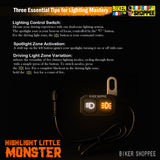 MOTO GENIUS TK500 OFFROAD 3 INCH LED FOG LIGHT WITH WIRING HARNESS & SWITCH | BIKER SHOPPEE