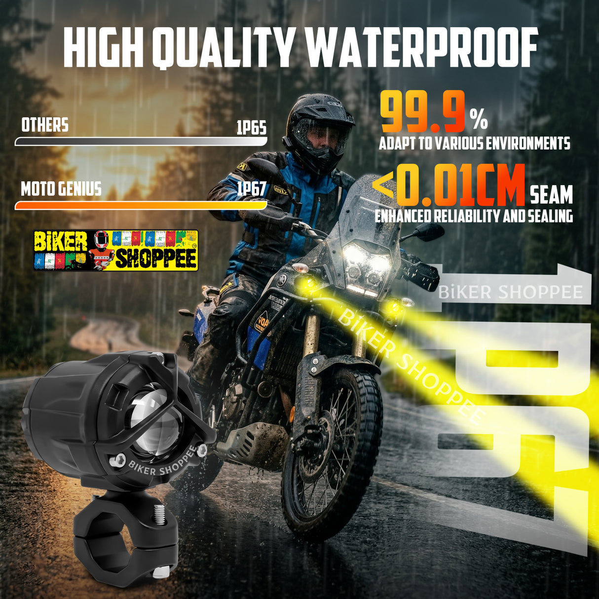 MOTO GENIUS VK350-MINI 45W LED FOG LIGHT WITH WIREHARNESS KIT | BIKER SHOPPEE