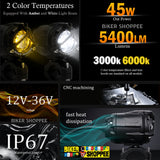 MOTO GENIUS VK350-MINI 45W LED FOG LIGHT WITH WIREHARNESS KIT | BIKER SHOPPEE