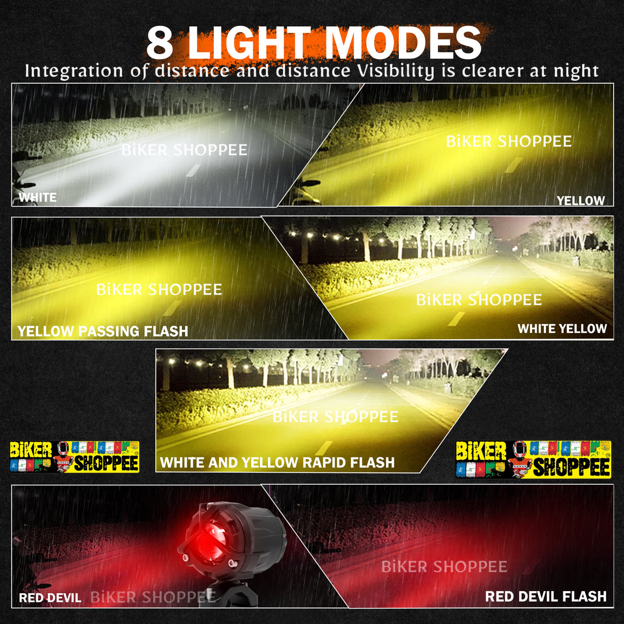 MOTO GENIUS VK350-MINI 45W LED FOG LIGHT WITH WIREHARNESS KIT | BIKER SHOPPEE