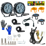 MOTO GENIUS VK60 THUNDER SIX 90W LED FOG LIGHT WITH WIRING HARNESS & LED SWITCH | BIKER SHOPPEE
