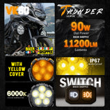 MOTO GENIUS VK60 THUNDER SIX 90W LED FOG LIGHT WITH WIRING HARNESS & LED SWITCH | BIKER SHOPPEE