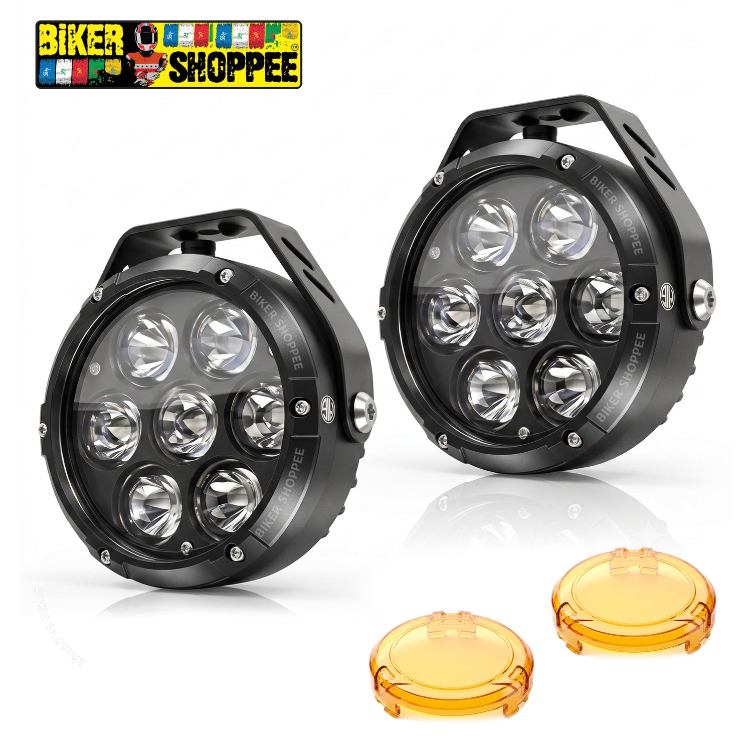 MOTO GENIUS VK700 120W LED FOG LIGHT WITH WIREHARNESS KIT THUNDER DOME 7X | BIKER SHOPPEE