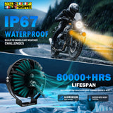 MOTO GENIUS VK70 PRO THUNDER SEVEN 160W LED FOG LIGHT WITH WIRING HARNESS & LED SWITCH | BIKER SHOPPEE