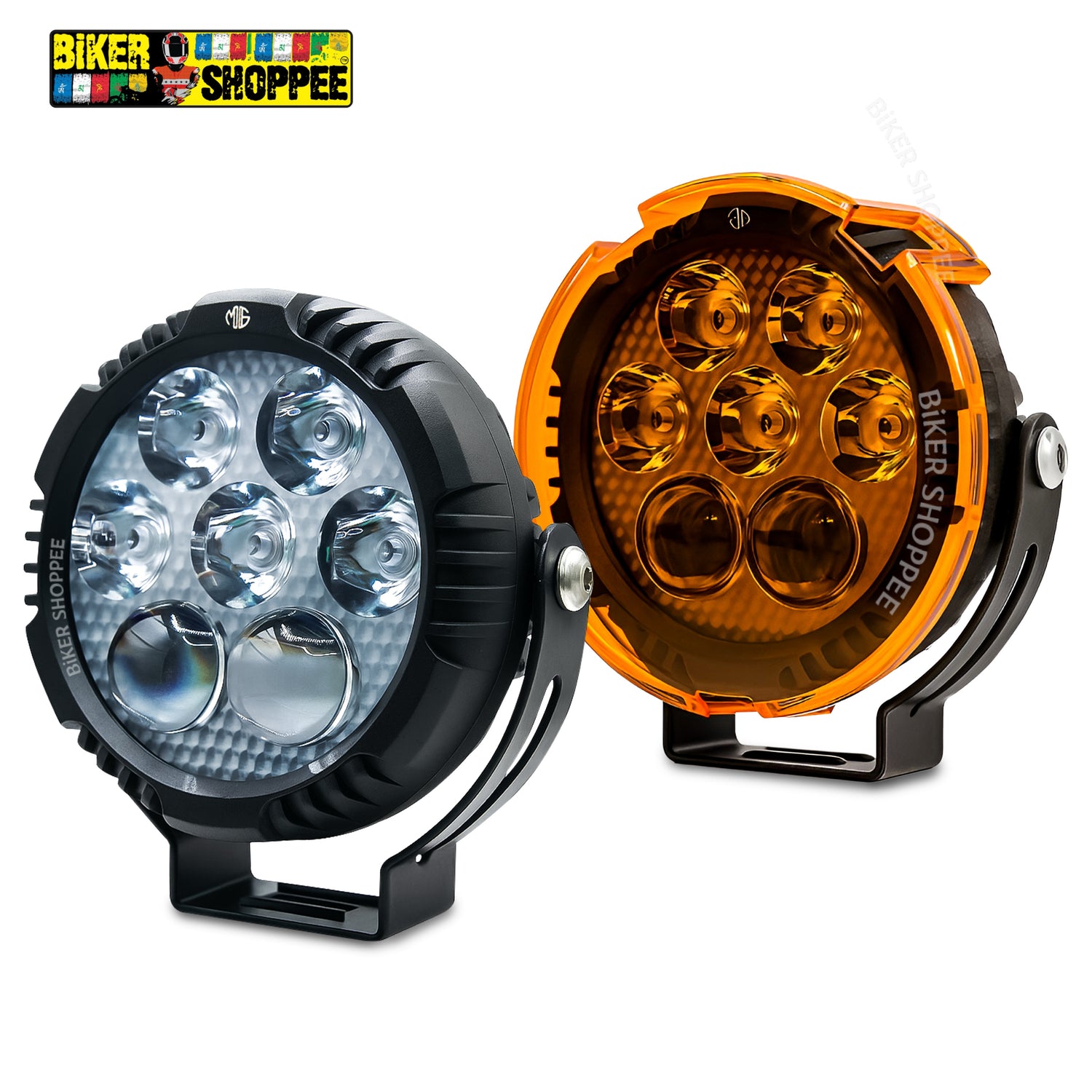 MOTO GENIUS VK750 THUNDERTRACK 7X 120W LED FOG LIGHT WITH WIRING HARNESS & SWITCH | BIKER SHOPPEE
