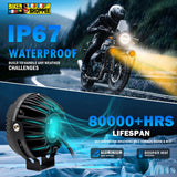 MOTO GENIUS VK750 THUNDERTRACK 7X 120W LED FOG LIGHT WITH WIRING HARNESS & SWITCH | BIKER SHOPPEE