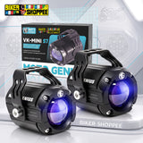 MOTO GENIUS VK-MINI-S7 (70W) LED FOG LIGHT WITH WIREHARNESS KIT BLUE SHADOW | BIKER SHOPPEE