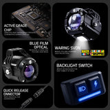 MOTO GENIUS VK-MINI-S7 (70W) LED FOG LIGHT WITH WIREHARNESS KIT BLUE SHADOW | BIKER SHOPPEE