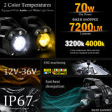 MOTO GENIUS VK-MINI-S7 (70W) LED FOG LIGHT WITH WIREHARNESS KIT BLUE SHADOW | BIKER SHOPPEE