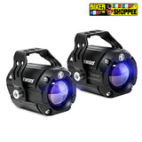 MOTO GENIUS VK-MINI-S7 (70W) LED FOG LIGHT WITH WIREHARNESS KIT BLUE SHADOW | BIKER SHOPPEE