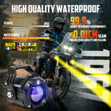 MOTO GENIUS VK-MINI-S7 (70W) LED FOG LIGHT WITH WIREHARNESS KIT BLUE SHADOW | BIKER SHOPPEE