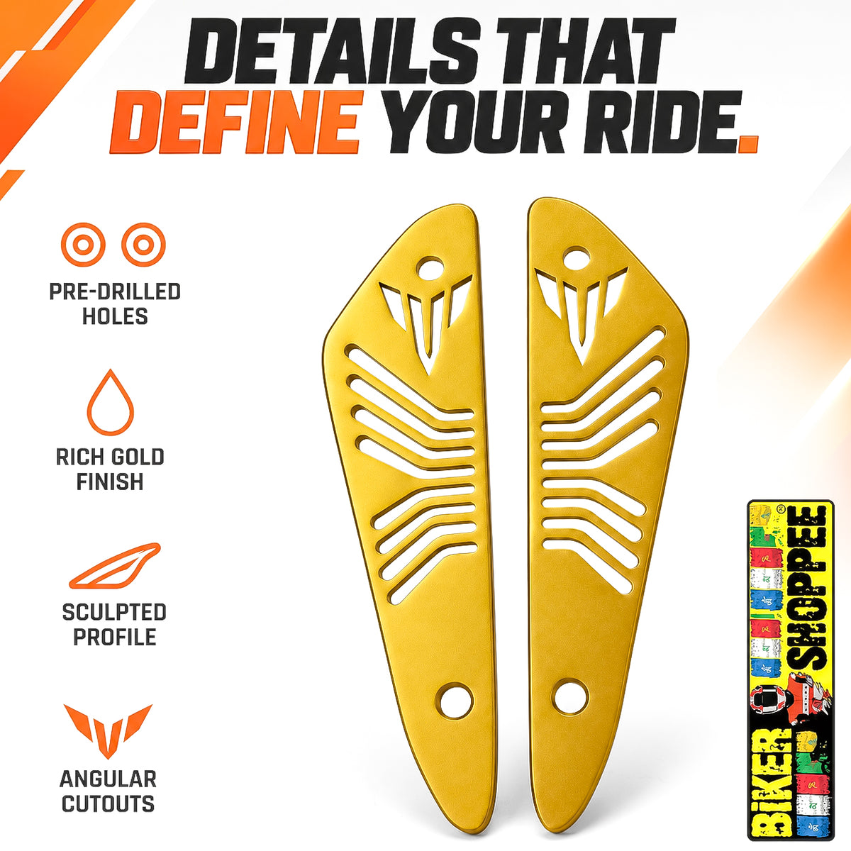 YAMAHA MT15 AIR INTAKE COVER GOLDEN | BIKER SHOPPEE
