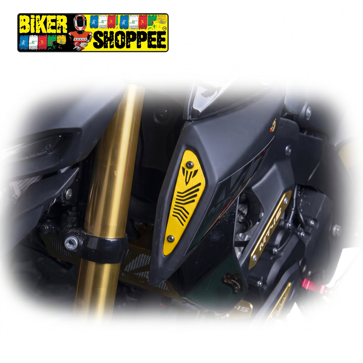 YAMAHA MT15 AIR INTAKE COVER GOLDEN | BIKER SHOPPEE