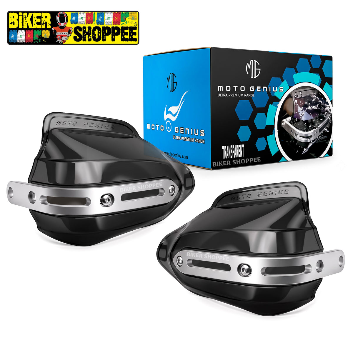 UNIVERSAL MOTORCYCLE HAND GUARD WITH WIND DEFLECTOR BLACK | BIKER SHOPPEE