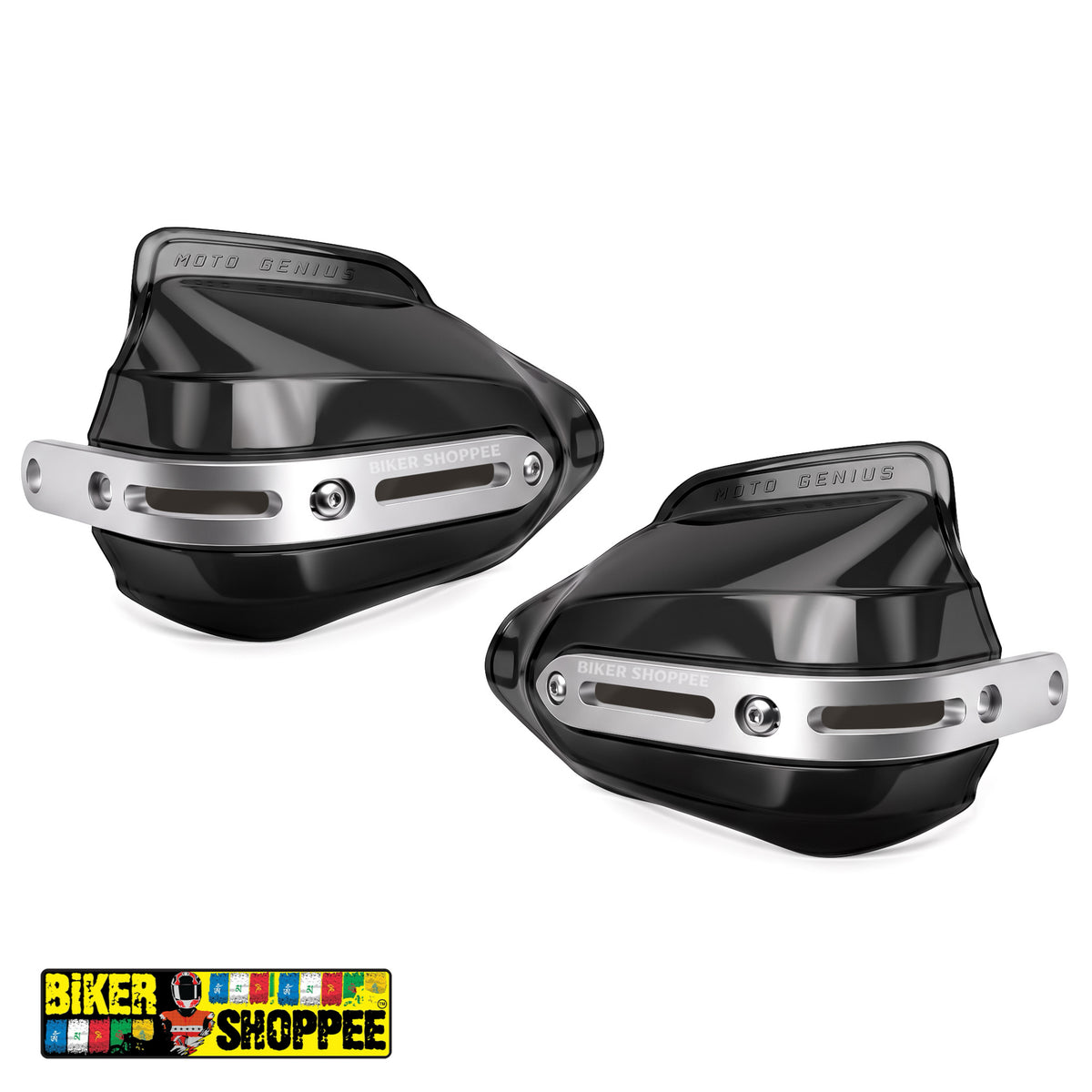 UNIVERSAL MOTORCYCLE HAND GUARD WITH WIND DEFLECTOR BLACK | BIKER SHOPPEE