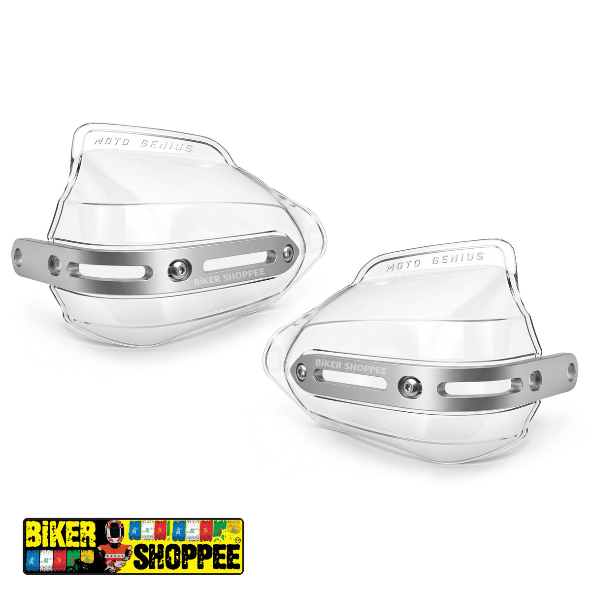 UNIVERSAL MOTORCYCLE HAND GUARD WITH WIND DEFLECTOR TRANSPARENT | BIKER SHOPPEE