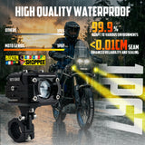 MOTO GENIUS VK260 70W WHITE & YELLOW LED AUXILIARY FOG LIGHT WITH WIRING HARNESS & SWITCH | BIKER SHOPPEE