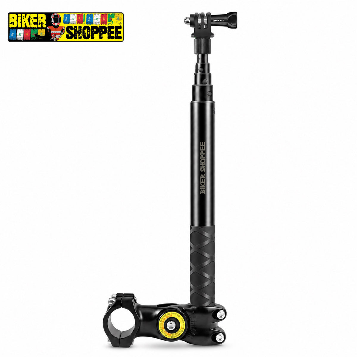 MOTORCYCLE TELESCOPIC SELFIE STICK WITH HANDLEBAR CAMERA MOUNT FOR INSTA360 GOPRO DJI | BIKER SHOPPEE