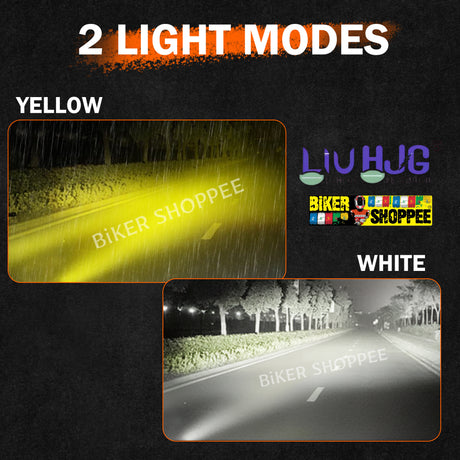 Pair of Original LIU HJG MINI DRIVE LED Motorcycle Fog Lights With Metal Mounting Brackets And Hardware Kit Biker Shoppee