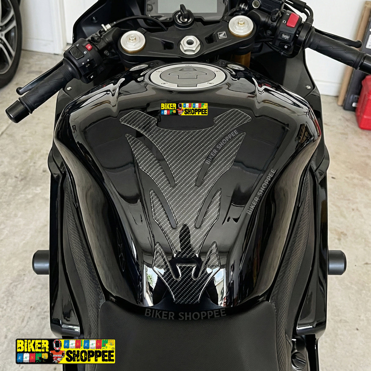 PREMIUM MOTORCYCLE RACING CARBON FIBER 2 TANK PAD | BiKER SHOPPEE