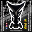 Racing carbon fiber motorcycle tank pad with red outline for Kawasaki Ninja, DUCATI and Yamaha R1 sports bike fuel tank protection Biker Shoppee