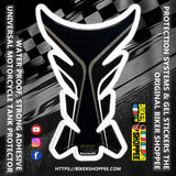 Racing carbon fiber motorcycle tank pad with red outline for Kawasaki Ninja, DUCATI and Yamaha R1 sports bike fuel tank protection Biker Shoppee