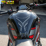 Racing carbon fiber motorcycle tank pad with red outline for Kawasaki Ninja, DUCATI and Yamaha R1 sports bike fuel tank protection Biker Shoppee