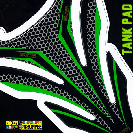 Racing carbon fiber motorcycle tank pad with red outline for Kawasaki Ninja, DUCATI and Yamaha R1 sports bike fuel tank protection Biker Shoppee