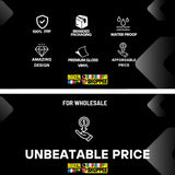 Promotional graphic for Biker Shoppee with icons and text about product features and wholesale offer.