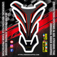 Racing carbon fiber motorcycle tank pad with red outline for Kawasaki Ninja, DUCATI and Yamaha R1 sports bike fuel tank protection Biker Shoppee