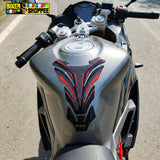 Racing carbon fiber motorcycle tank pad with red outline for Kawasaki Ninja, DUCATI and Yamaha R1 sports bike fuel tank protection Biker Shoppee