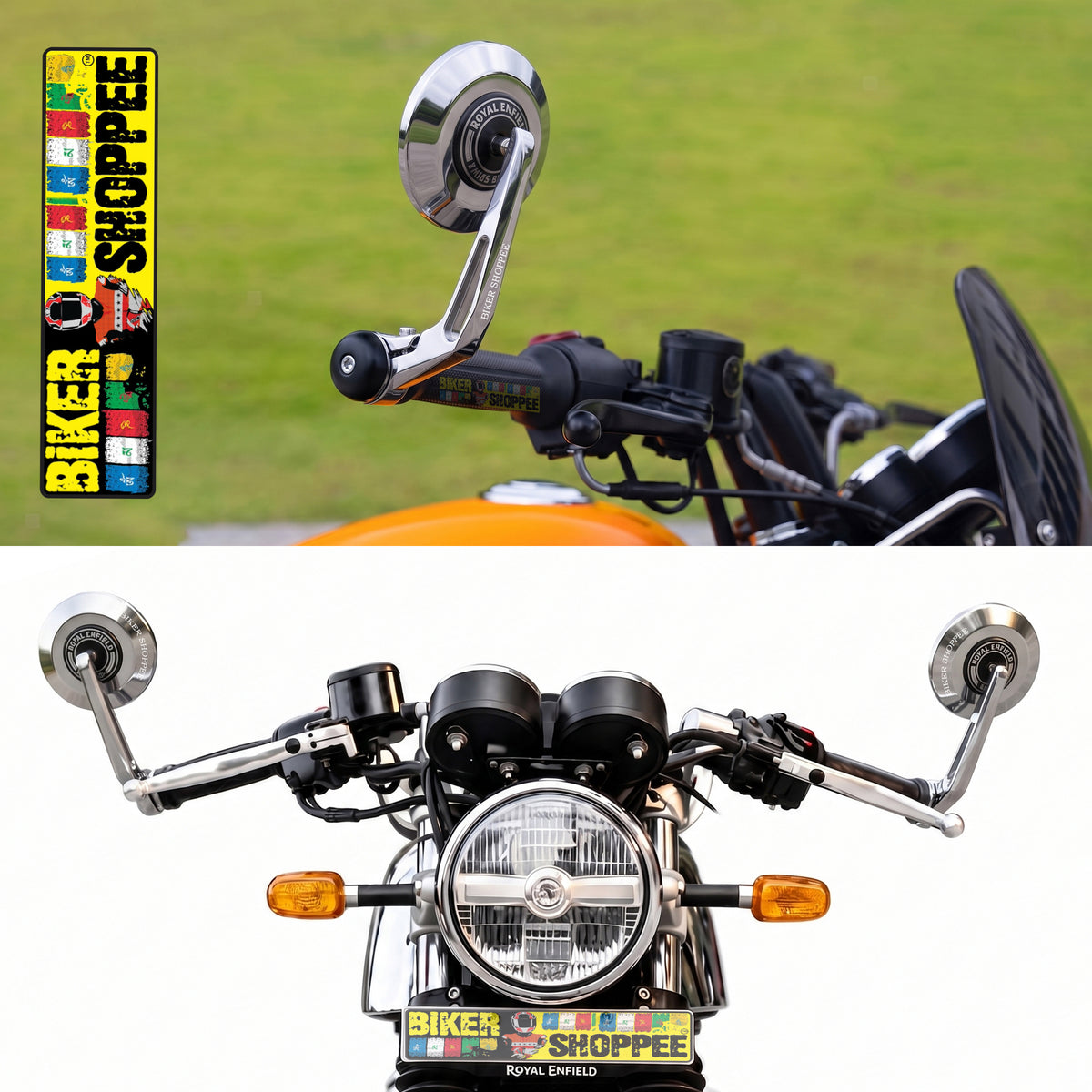 PREMIUM BAR END MIRROR CHROME ROUND 2.0 | BIKER SHOPPEE