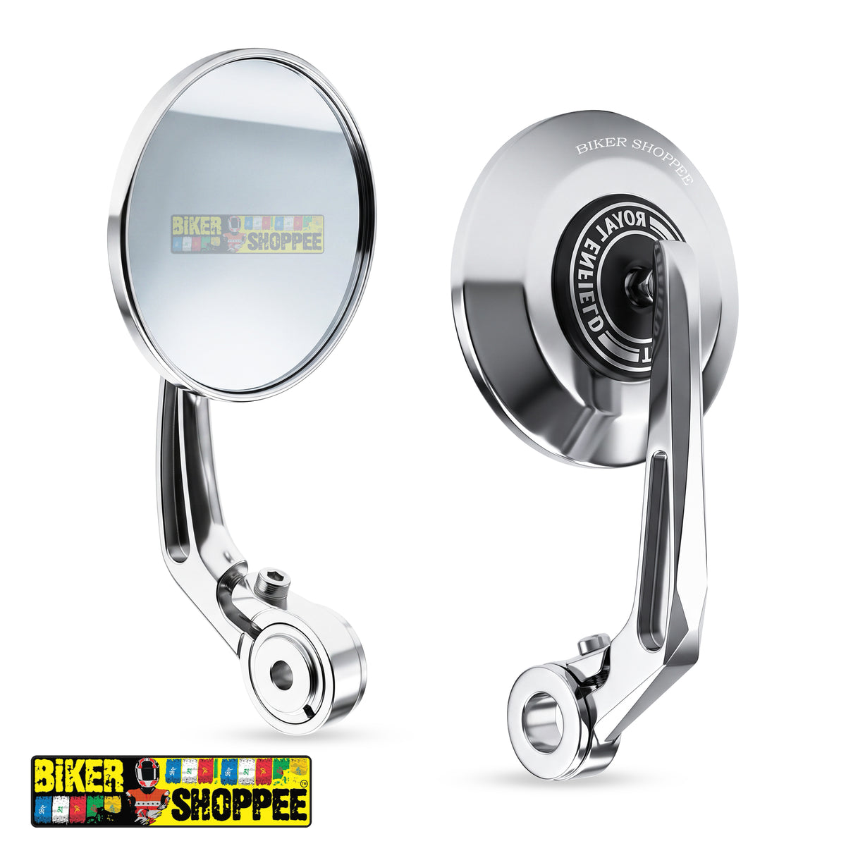 PREMIUM BAR END MIRROR CHROME ROUND 2.0 | BIKER SHOPPEE