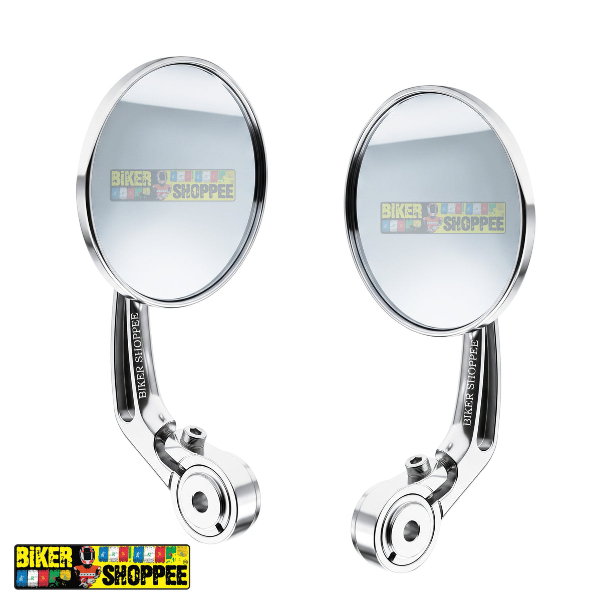 PREMIUM BAR END MIRROR CHROME ROUND 2.0 | BIKER SHOPPEE