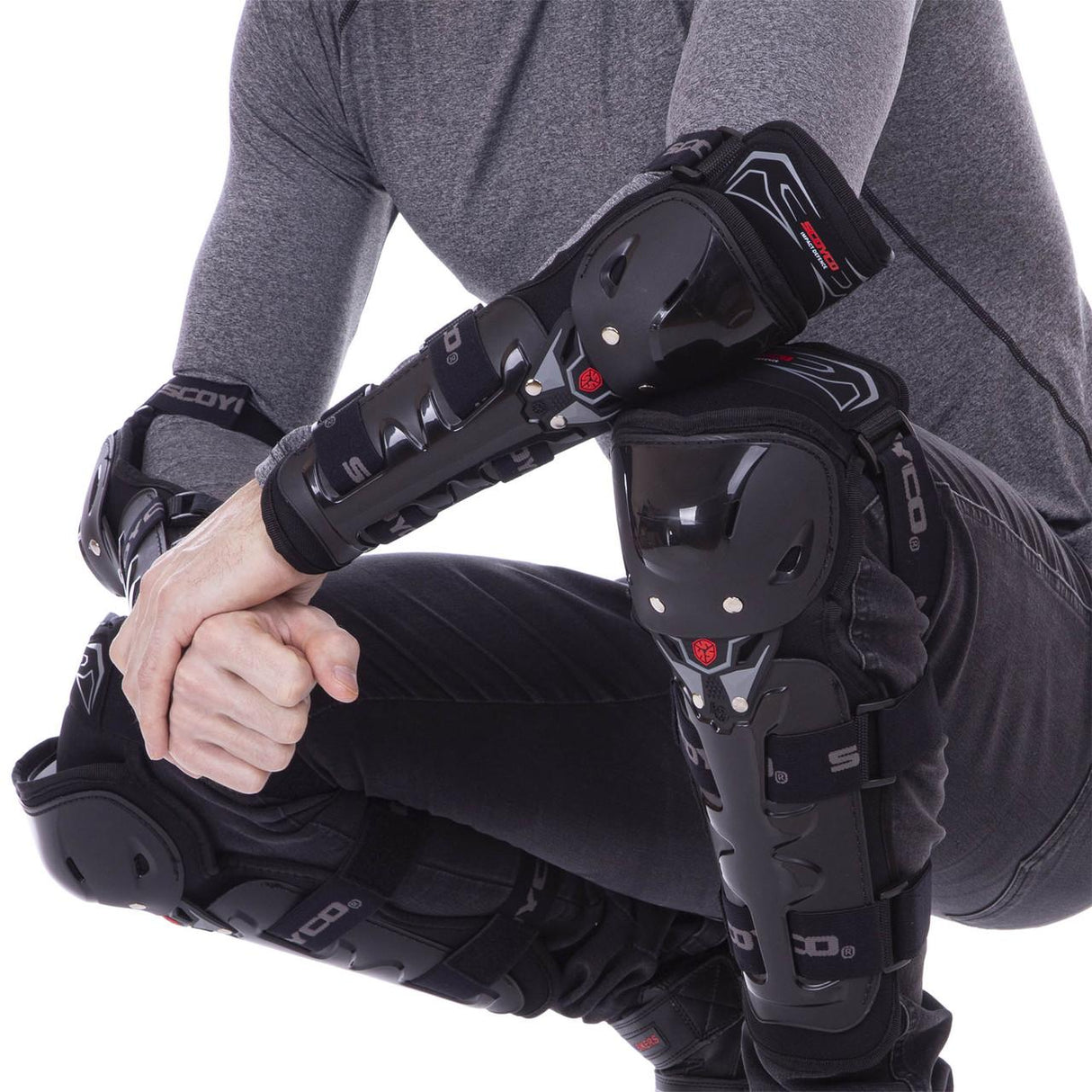 SCOYCO K11-2 H11-2 MOTORCYCLE KNEE & ELBOW GUARD SET | BIKER SHOPPEE