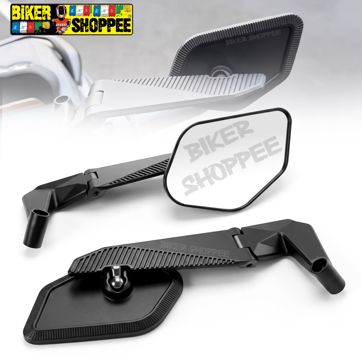STEALTH MAX V2 FOLDABLE AEROBLADE 360 WING FIN MIRROR | BIKER SHOPPEE