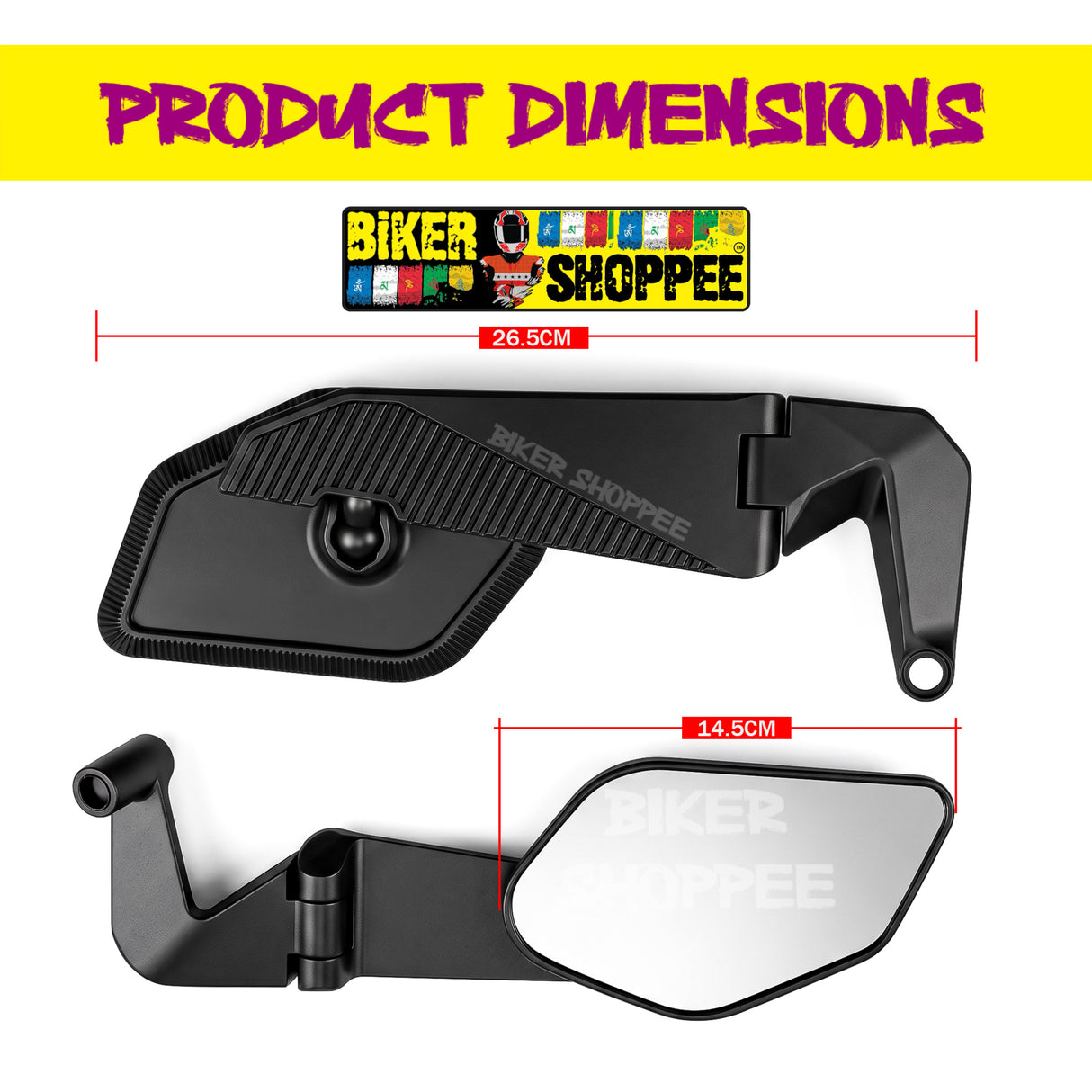 STEALTH MAX V2 FOLDABLE AEROBLADE 360 WING FIN MIRROR | BIKER SHOPPEE