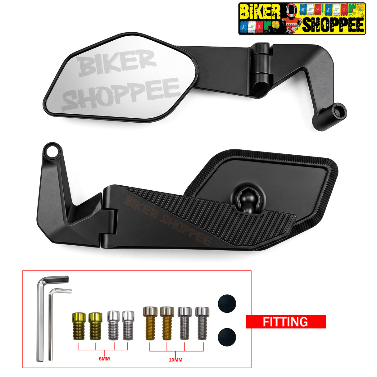 STEALTH MAX V2 FOLDABLE AEROBLADE 360 WING FIN MIRROR | BIKER SHOPPEE