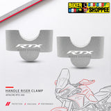 TVS APACHE RTX 300 CNC ALUMINIUM HANDLEBAR RISER SILVER | BIKER SHOPPEE