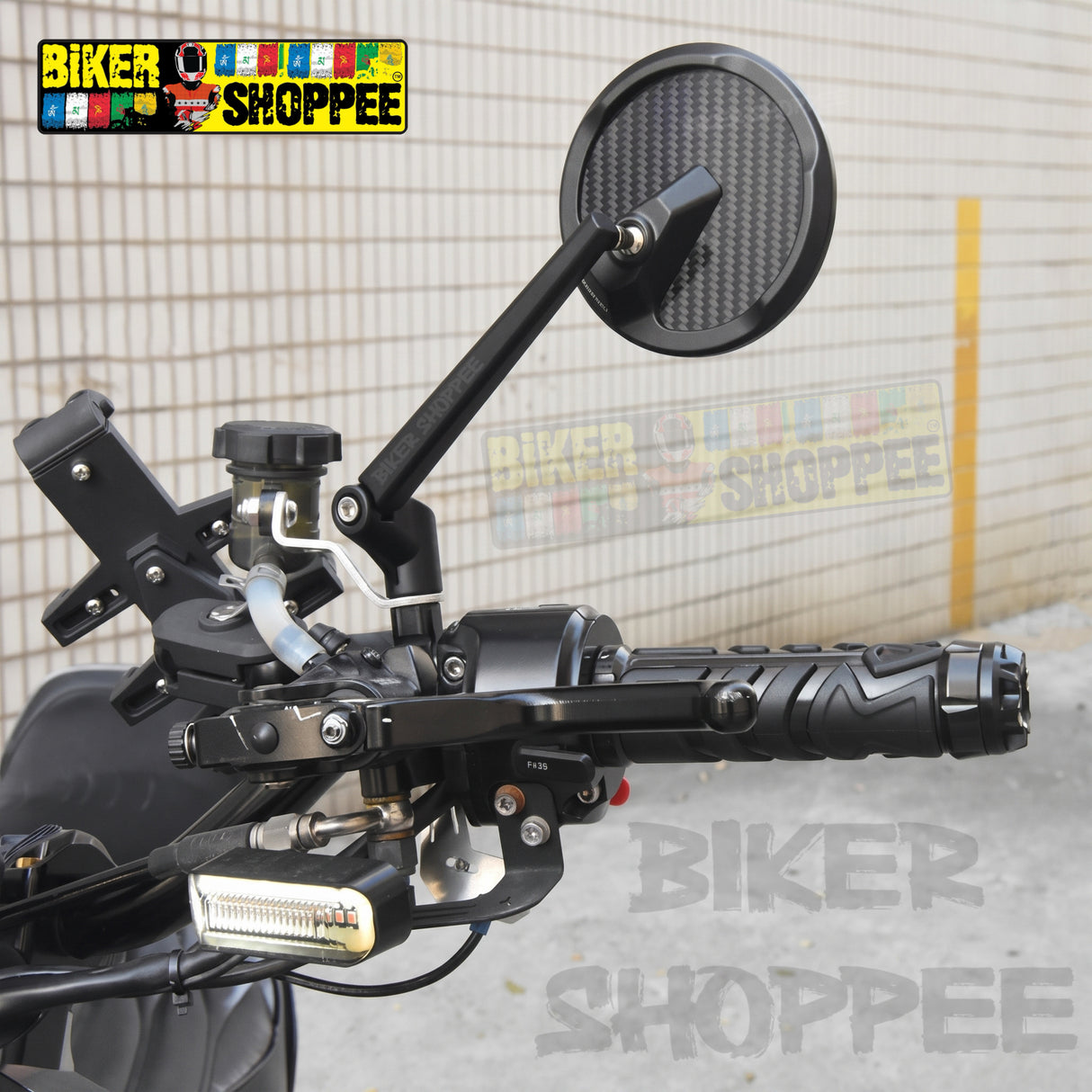 UNIVERSAL CNC CARBON HD REAR VIEW MIRROR | BIKER SHOPPEE