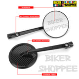 UNIVERSAL CNC CARBON HD REAR VIEW MIRROR | BIKER SHOPPEE