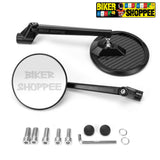 UNIVERSAL CNC CARBON HD REAR VIEW MIRROR | BIKER SHOPPEE