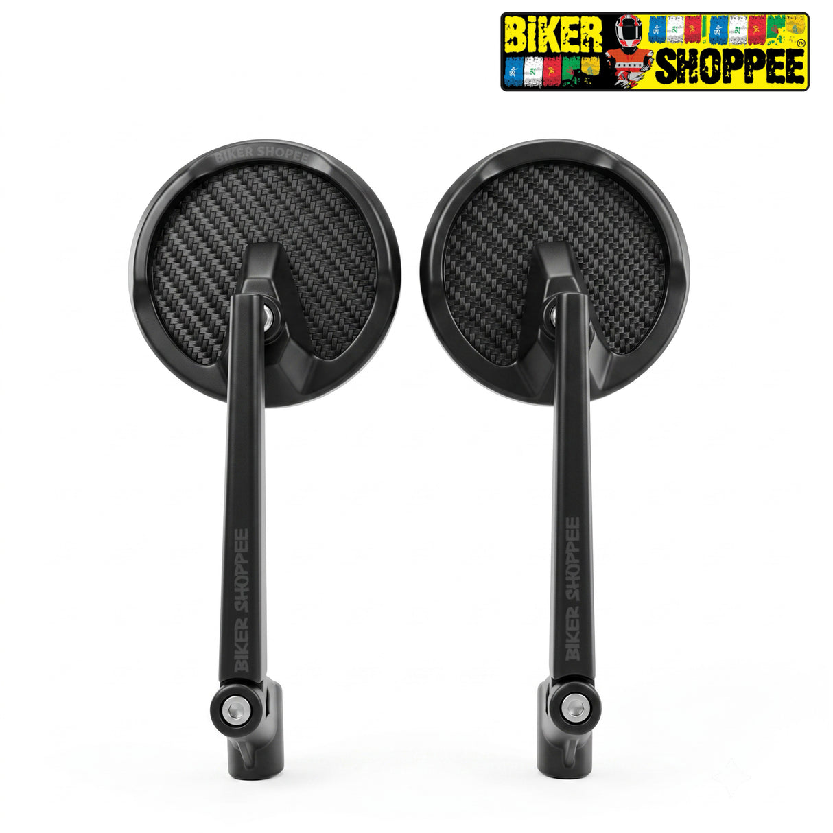 UNIVERSAL CNC CARBON HD REAR VIEW MIRROR | BIKER SHOPPEE