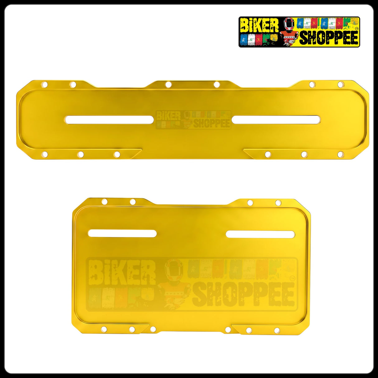 UNIVERSAL CNC MOTORCYCLE NUMBER PLATE FRAME GOLDEN FRONT AND REAR | BIKER SHOPPEE