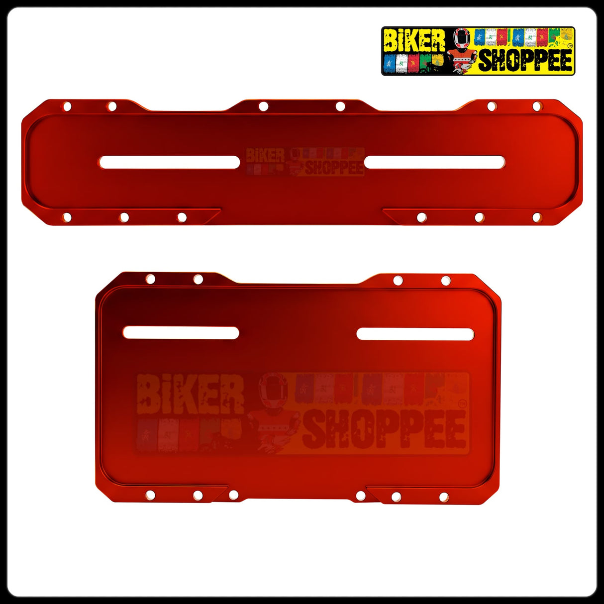 UNIVERSAL CNC MOTORCYCLE NUMBER PLATE FRAME RED FRONT AND REAR | BIKER SHOPPEE