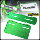 UNIVERSAL CNC MOTORCYCLE NUMBER PLATE FRAME GREEN FRONT AND REAR | BIKER SHOPPEE