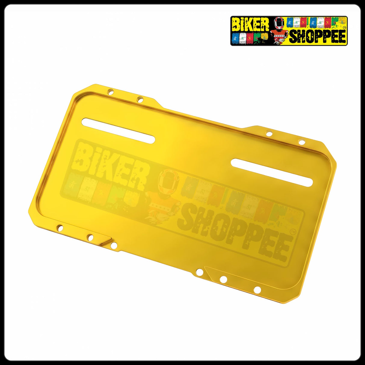 UNIVERSAL CNC MOTORCYCLE NUMBER PLATE FRAME GOLDEN FRONT AND REAR | BIKER SHOPPEE