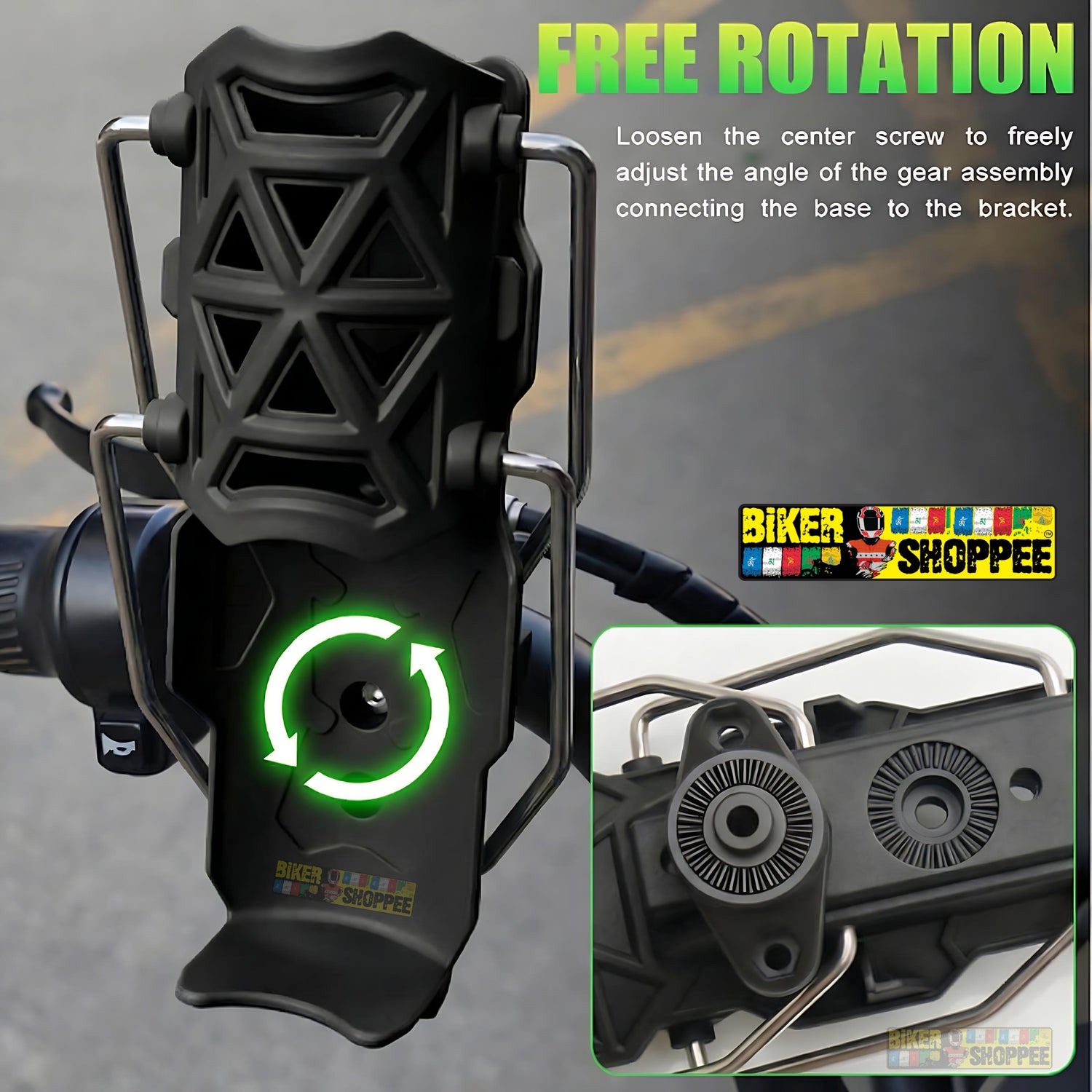 Universal adjustable motorcycle bottle holder black ABS plastic handlebar mount for sports bikes and naked bikes Biker Shoppee