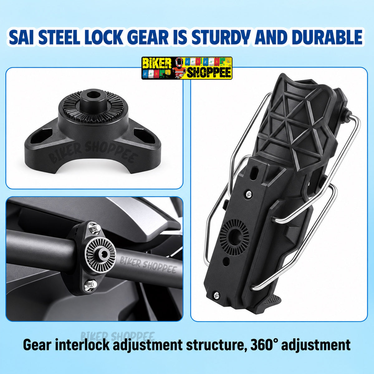 UNIVERSAL ADJUSTABLE MOTORCYCLE WATER BOTTLE HOLDER | BIKER SHOPPEE