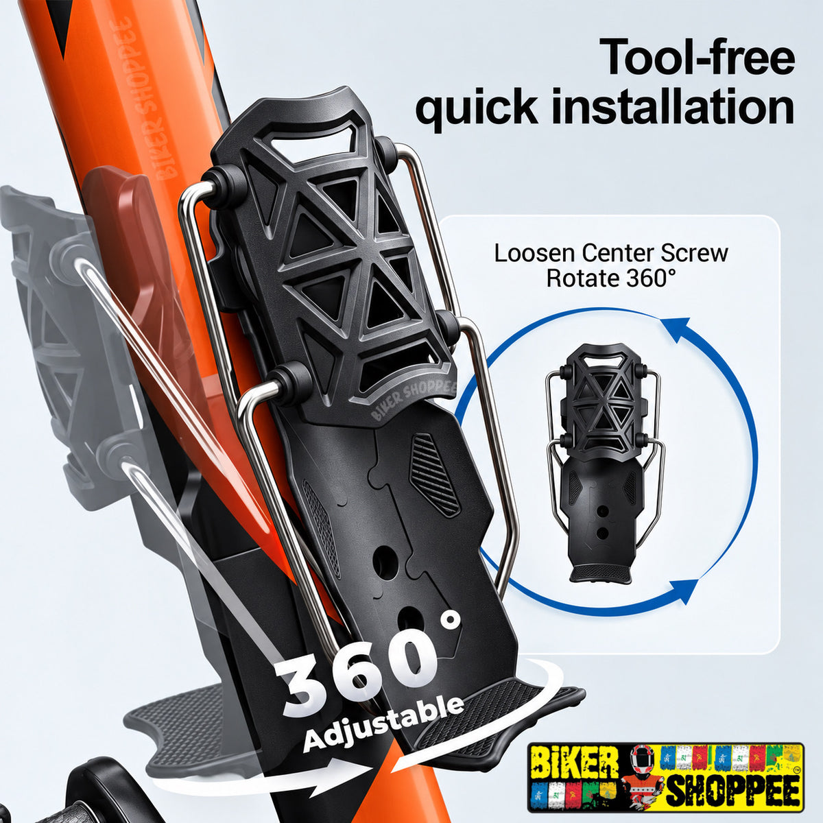 UNIVERSAL ADJUSTABLE MOTORCYCLE WATER BOTTLE HOLDER | BIKER SHOPPEE
